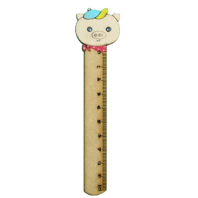 캐릭터우드 자 10cm(꿀꿀이)