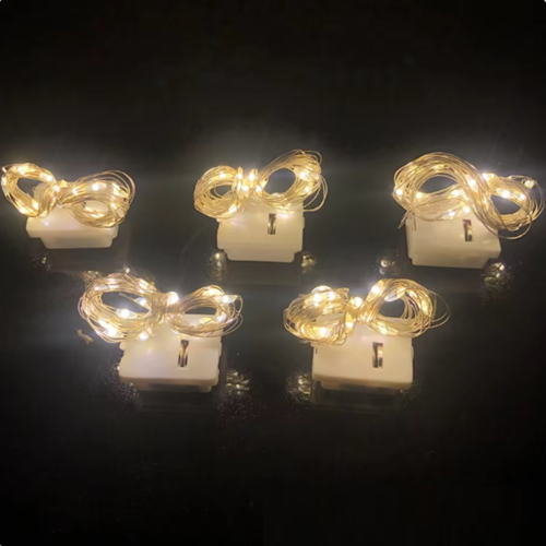 LED 와이어 미니전구 10구 골드