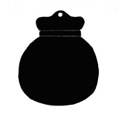 자개공예 검정아크릴 두줄레이스 복주머니 키링재료