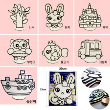 나무입체액자 7종 구슬클레이 8색세트