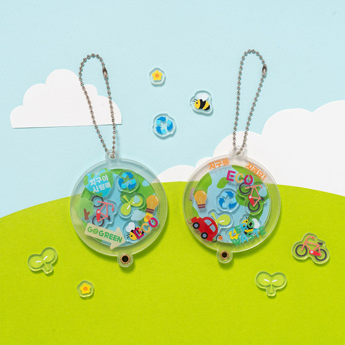 민화샵 아크릴 지구 쉐이커 키링